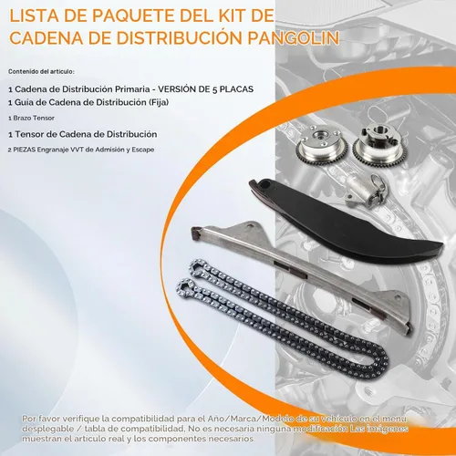 Vista 3 de PANGOLIN 24321-2E010 Kit de cadena de distribución con 2 piezas de engranaje de correa de sincronización de admisión y escape VVT para Kia Soul