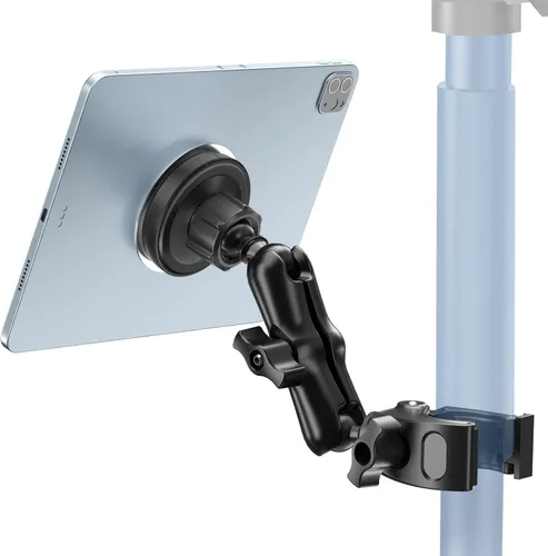Vista 3 de OHLPRO Soporte para tablet para tablero de automóvil y camión, soporte resistente para iPad con abrazadera de doble resorte y base de taladro, brazo