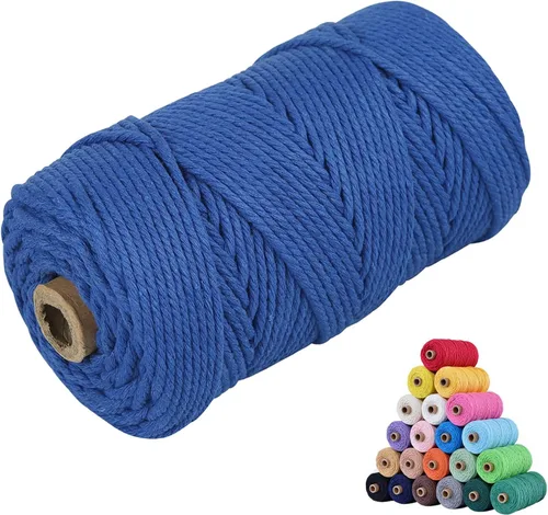 Vista 64 de Cordón de algodón para macramé 3mm x 109 yardas, cuerda de macramé natural color beige, suministros perfectos de algodón para macramé, para hacer