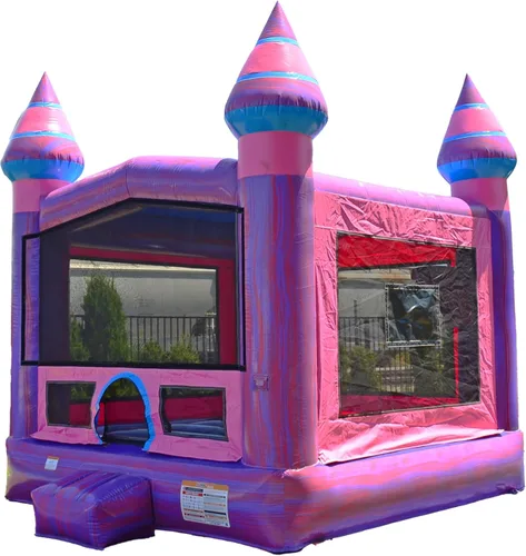 Vista 8 de JumpOrange Casa de rebote de Amazon River de 13 x 13 x 16 pies con soplador y aro de baloncesto; vinilo de PVC de grado comercial de 15 onzas