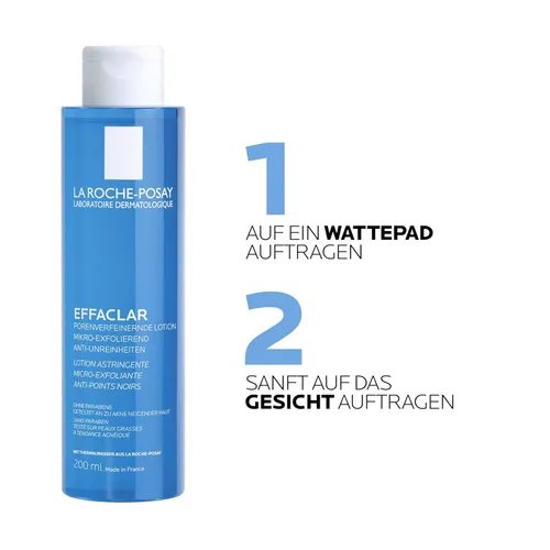 Vista 5 de La Roche-Posay EFFACLAR Tónico micro exfoliante, astringente, facial, para reducir visiblemente lo poros, de 6.76 onzas líquidas.