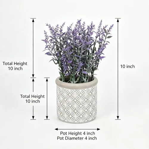 Vista 3 de Flores artificiales de lavanda con jarrón de metal rústico de 17 pulgadas, arreglo de plantas de lavanda sintética en maceta galvanizada, decoración