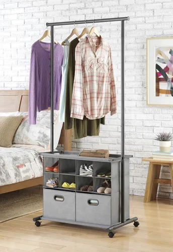 Vista 2 de Whitmor Organizador de armario con estantes y cajones - Gris