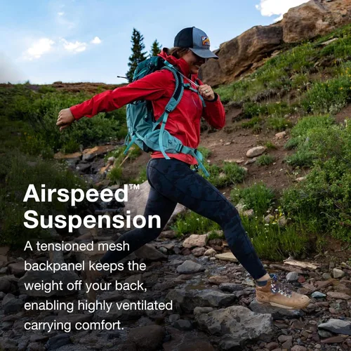 Vista 4 de Osprey Mira 32L Mochila de senderismo para mujer con depósito hidráulico, color verde suculento