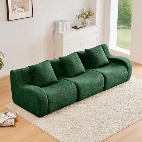 Vista 46 de Sofás de peluche sin hueso para sala de estar, juego de sofá modular negro con asiento profundo, sofá de gran tamaño, sofás para sala, cómodos sofás