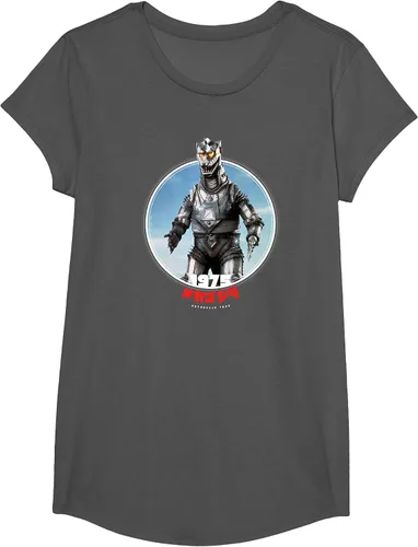 Vista 10 de Godzilla Mechagodzilla 1975 Icons of Toho T-Shirt Asphalt Grey
