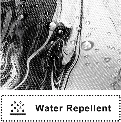 Vista 3 de Cortina de ducha pequeña en blanco y negro, moderno, abstracto, mármol, impermeable, estrecho, con ganchos, 36 x 72 pulgadas