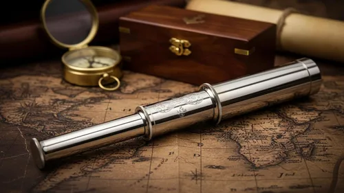 Vista 4 de 15" Handheld Telescopio de latón con funda de piel – Nautical Collector