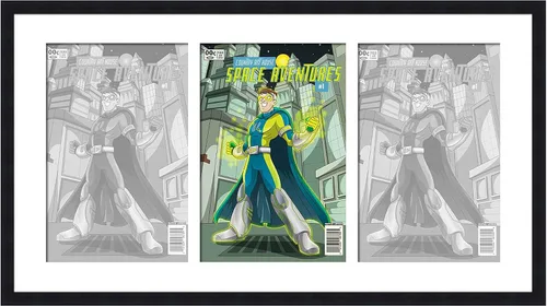 Vista 116 de Marco de cómic negro mate Para cómics publicados entre 1971 y 1985 (marco de madera maciza de cómic de la edad dorada), hecho para exhibir 1 cómic