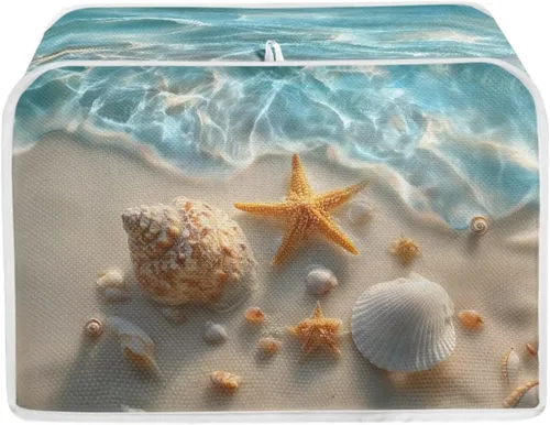 Vista 39 de Talayituse Funda para tostadora con estampado de huellas bohemias de 4 rebanadas para pan, cubierta lavable para tostadora de cocina, cubierta