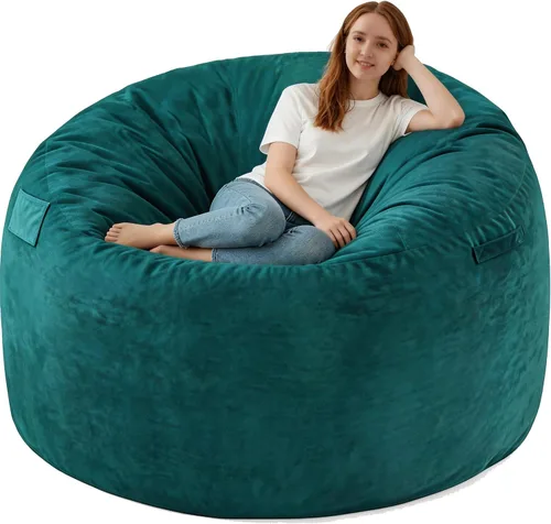 Vista 38 de Silla de Puf de 4 pies, Sillas de Puf Grandes con Relleno de Espuma Viscoelástica, Sofá de Puf Esponjoso con Funda de Terciopelo Holandés, Sillas