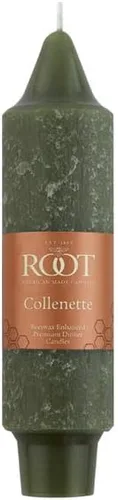 Vista 2 de Root Candles 59572 Timberline Collenette - Velas de cena sin perfume de 5 pulgadas, 8 unidades, oliva oscuro