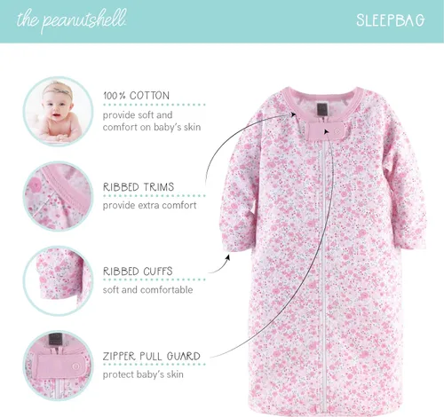 Vista 4 de The Peanutshell Juego de regalo de canastilla para recién nacido, juego de 23 piezas de ropa y accesorios para niñas recién nacidas, se adapta a