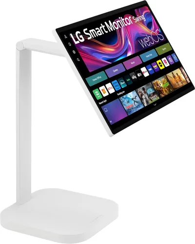 Vista 2 de LG Smart Monitor Swing 32U889SA-W 32 pulgadas 4K UHD (3840x2160) IPS pantalla táctil sobre una base con ruedas totalmente ajustable HDR10, webOS