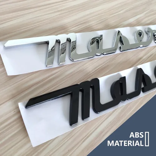Vista 2 de Placa de identificación con letras, emblema para maletero trasero compatible con Qvattroporte, accesorios de la serie Ghiblii (cromado)