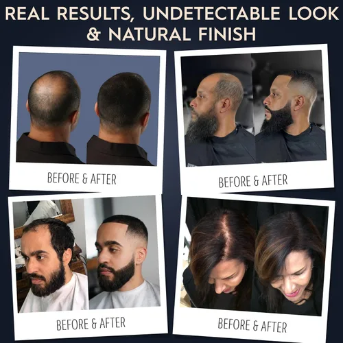 Vista 6 de Aerosol de fibras de cabello naturales, no sintético, de Hair Illusion, Negro