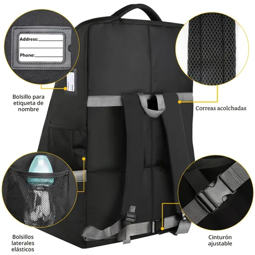 Vista 3 de YOREPEK Mochila de bolsa de viaje acolchada para asiento de automóvil para avión, bolsas resistentes para asiento de automóvil para viajes aéreos