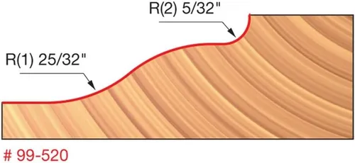 Vista 2 de Freud 99-520 Broca de panel elevada de 3-12" (diámetro) con vástago de 12", radio grande de 2532