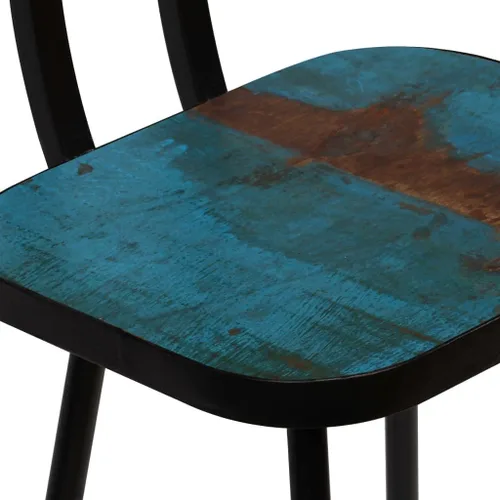 Vista 6 de sillas de bar, taburetes de bar, taburetes de bar, mesa de bar, sillas para barra de cocina, taburetes de bar 4 piezas sólido recuperado taburete