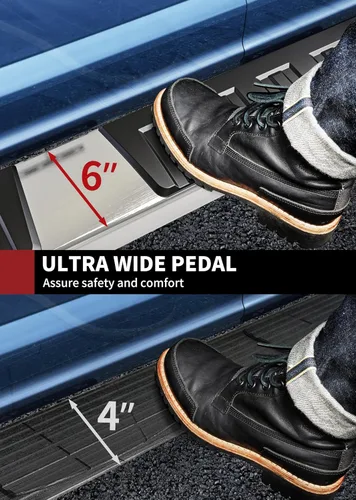 Vista 7 de YITAMOTOR Estribos de 6 pulgadas compatibles con Toyota Tundra CrewMax Cab 2007-2021 (puertas traseras de tamaño 2 3/4) barras laterales Nerf