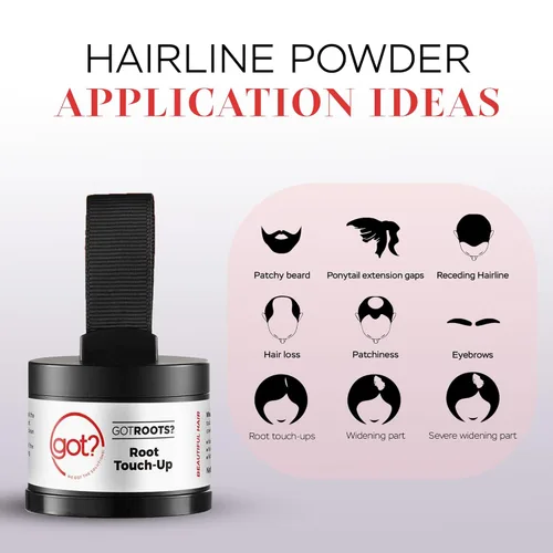 Vista 9 de Got Roots - Polvo temporal rubio claro para adelgazamiento del cabello y cobertura gris para retoque, relleno de cejas y línea capilar - Polvo