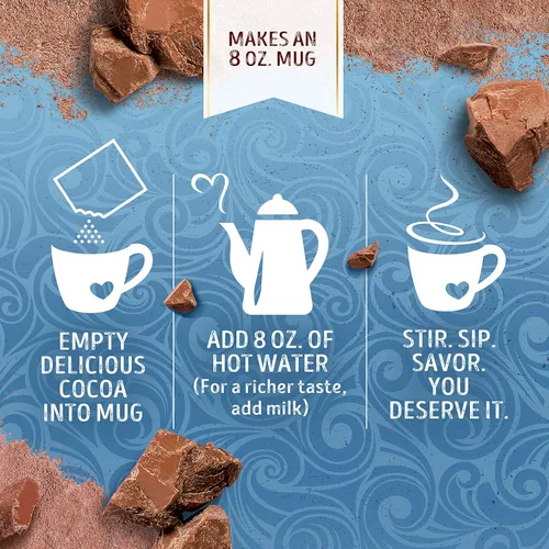 Vista 7 de Swiss Miss Mezcla de chocolate caliente de cacao con malvaviscos, suministros de barra de cacao caliente, 1.38 onzas, sobres de 8