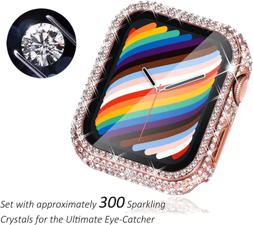 Vista 25 de Surace Bling - Carcasa con protector de pantalla para Apple Watch Series 3, 2, 1 de 1.496 pulgadas