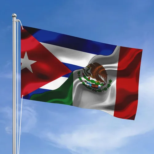Banderas de bandera mexicana de Cuba y Michoacán para exteriores de 3 x 5 pies, tres capas de tela para coser a doble cara, impresión de 3 x 5 pies,