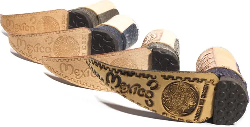 Vista 3 de (3 unidades) Mini botas de cuero mexicano Tequila Shot - Bota tribalera artesanal original para tequila (colores surtidos)