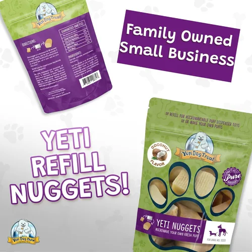 Vista 4 de Yeti Nuggets de repuesto para juguetes para perros Puff and Play – Golosinas naturales de queso de yak del Himalaya, masticables saludables