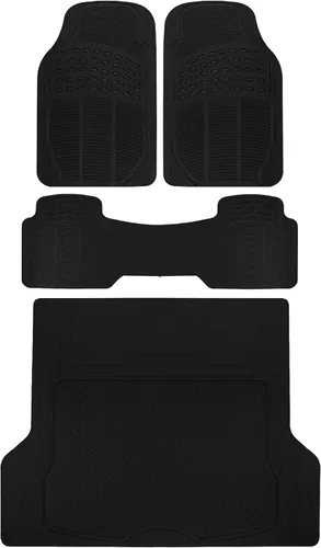 Vista 19 de BDK ProLiner - Alfombrillas para coches, camiones, SUV, 3 piezas, alfombrillas para todo tipo de clima con diseño de ajuste universal, alfombrillas