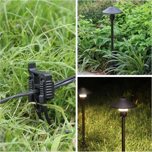 Vista 6 de EDISHINE Paquete de 6 conectores de cable de bajo voltaje, conectores de cable de iluminación de paisaje, impermeables, para iluminación