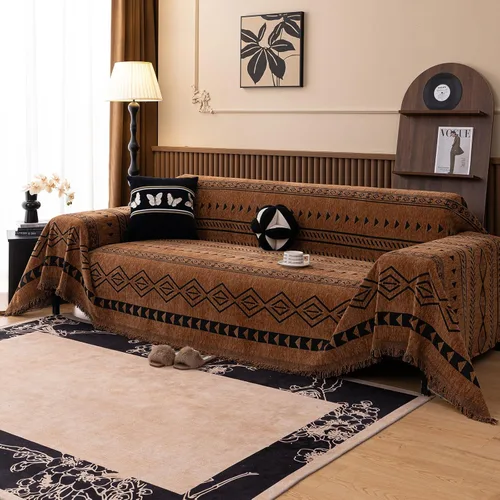 Vista 13 de ROOMLIFE Manta Funda Azteca Bohemia para Sofá, Decoración del Hogar Estilo Granja, Fundas de Sofá para Loveseat, Sofás de 2/3 Cojines, Apta