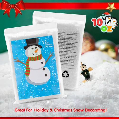 Vista 2 de JOYIN Paquete de 2, copos de nieve artificiales de plástico de 10 onzas (280g) blancos para decoración de árbol de Navidad, fiesta de Navidad