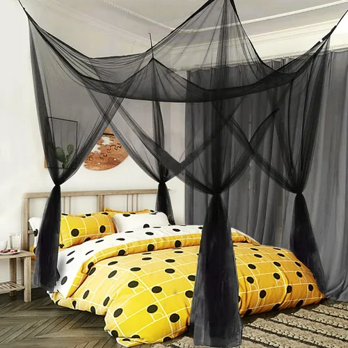 Mesh Bed Canopy, Four Corner Canopy, Bed Frame Queen Canopy Bed Tents for Girls, Bed Curtain for Toddler Bed, King Twin Size Bed Canopy Decor for