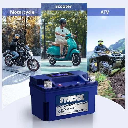 Vista 3 de TYKOOL YTX7A-BS -Pro 12.8V 4Ah 240CCA Batería de litio de alto rendimiento para Powersports con Smart BMS, compatible con motocicleta, ATV, UTV
