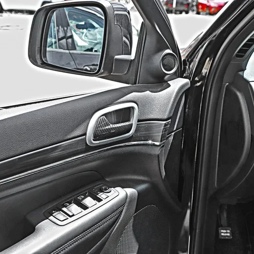 Vista 4 de Hoolcar Cubierta interior para manija de puerta para Jeep Grand Cherokee 2011-2020, fibra de carbono
