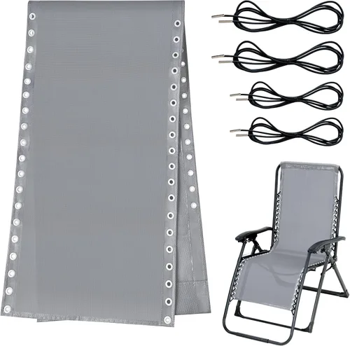 Vista 10 de Tela de Repuesto para Silla de Gravedad Cero con Kit de Cordón Elástico, Paño de Reparación de 17 Pulgadas de Ancho con Cordón de Reemplazo
