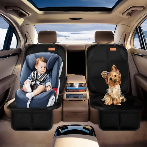 Vista 9 de SMART ELF Protector de Asiento de Automóvil, Paquete de 2 Protectores de Asiento Protegen Asientos Infantiles con el Acolchado Más Grueso y Respaldo