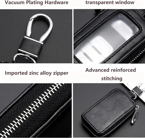 Vista 3 de vvag Funda Premium para Llave de Coche de Cuero Genuino Soporte para Llave Inteligente de Coche Bolsa de Llavero Remoto Universal
