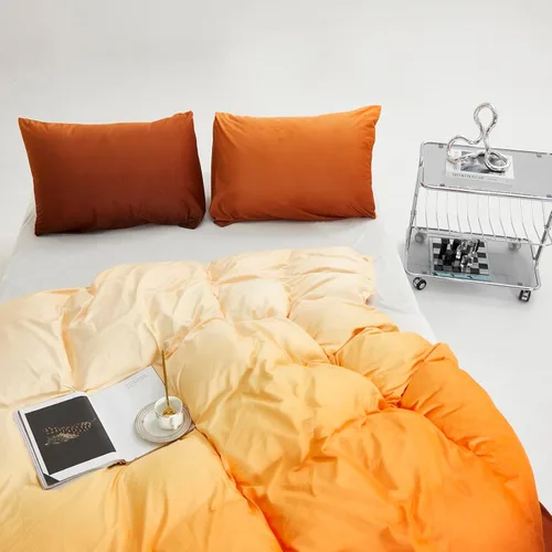Vista 121 de CLOTHKNOW Juego de edredón de 3 piezas a cuadros color beige óxido, tamaño Full, juego de ropa de cama de cuadros edredón terracota con 2 fundas