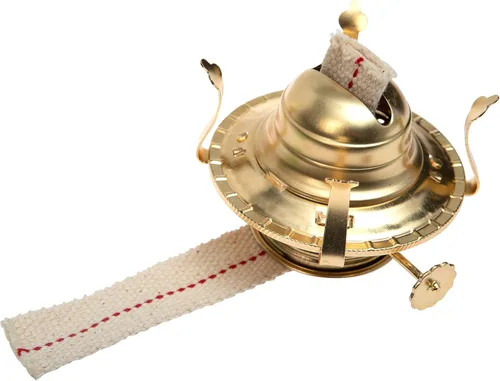 Vista 2 de Creative Hobbies Quemador de aceite chapado en latón con mecha de algodón, repuesto para lámparas antiguas de queroseno Paquete de 1