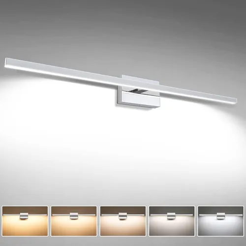 Vista 15 de VOLISUN Moderna lámpara de tocador de baño de 23.6 pulgadas, 14 W, regulable, 5CCT, lámpara de baño LED sobre el espejo, luces de pared de barra