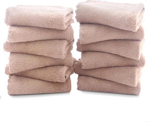 Vista 43 de TENSTARS Juego de 12 paños de alta calidad, secado rápido, terciopelo coral de microfibra suave, altamente absorbente, uso multiusos como baño, spa