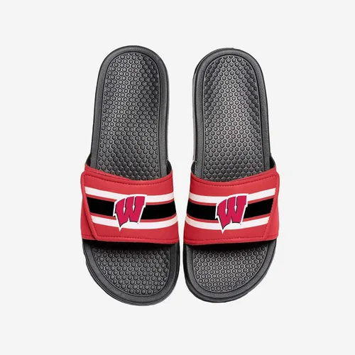 Vista 18 de FOCO, Sandalias deportivas estilo chancletas de la NCAA para hombre con logotipo de equipo universitario Legacy con rayas