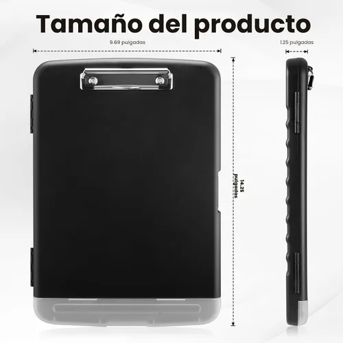 Vista 3 de Sooez - Sujetapapeles de documentos clínicos con almacenamiento, sujetapapeles de plástico resistente, de alta capacidad, con soporte para bolígrafo