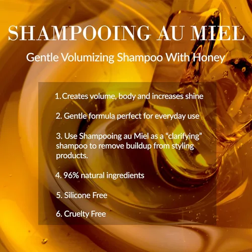Vista 3 de Leonor Greyl Champú de miel voluminizante suave - Champú Au Miel 96% de ingredientes naturales, miel de lavanda, extractos de rosa francesa que