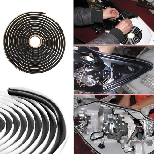 Vista 7 de Cinta selladora de butilo de 13.1 ft, impermeable, sellador de goma de butilo para faros de coche, ventana, puerta, parabrisas, cinta de butilo