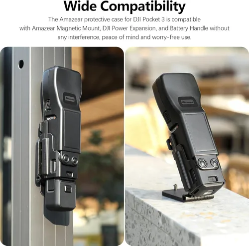 Vista 5 de AMAZEAR Funda Protectora de Pantalla de Cardán para Accesorios DJI Osmo Pocket 3, Estuche Rígido Tapa de Lente para Cámara Vlog Cardán Xtra Muse