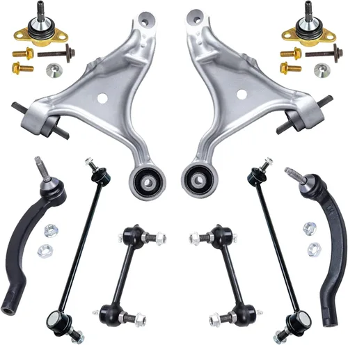 Vista 52 de Detroit Axle - Kit de suspensión frontal de 10 piezas para Chevy Trailblazer EXT GMC Envoy XL XUV Buick Rainier Isuzu Ascender Olds Bravada, brazos